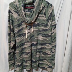 Jillian N Women Cowl Neck Pullover 1x Tunic Lomg Sleeve